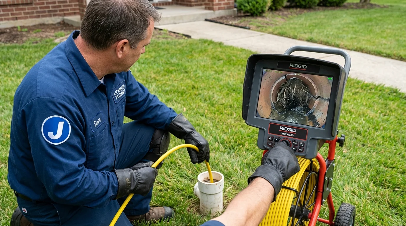 Sewer camera inspection being performed by Johns Plumbing LLC in Tchula